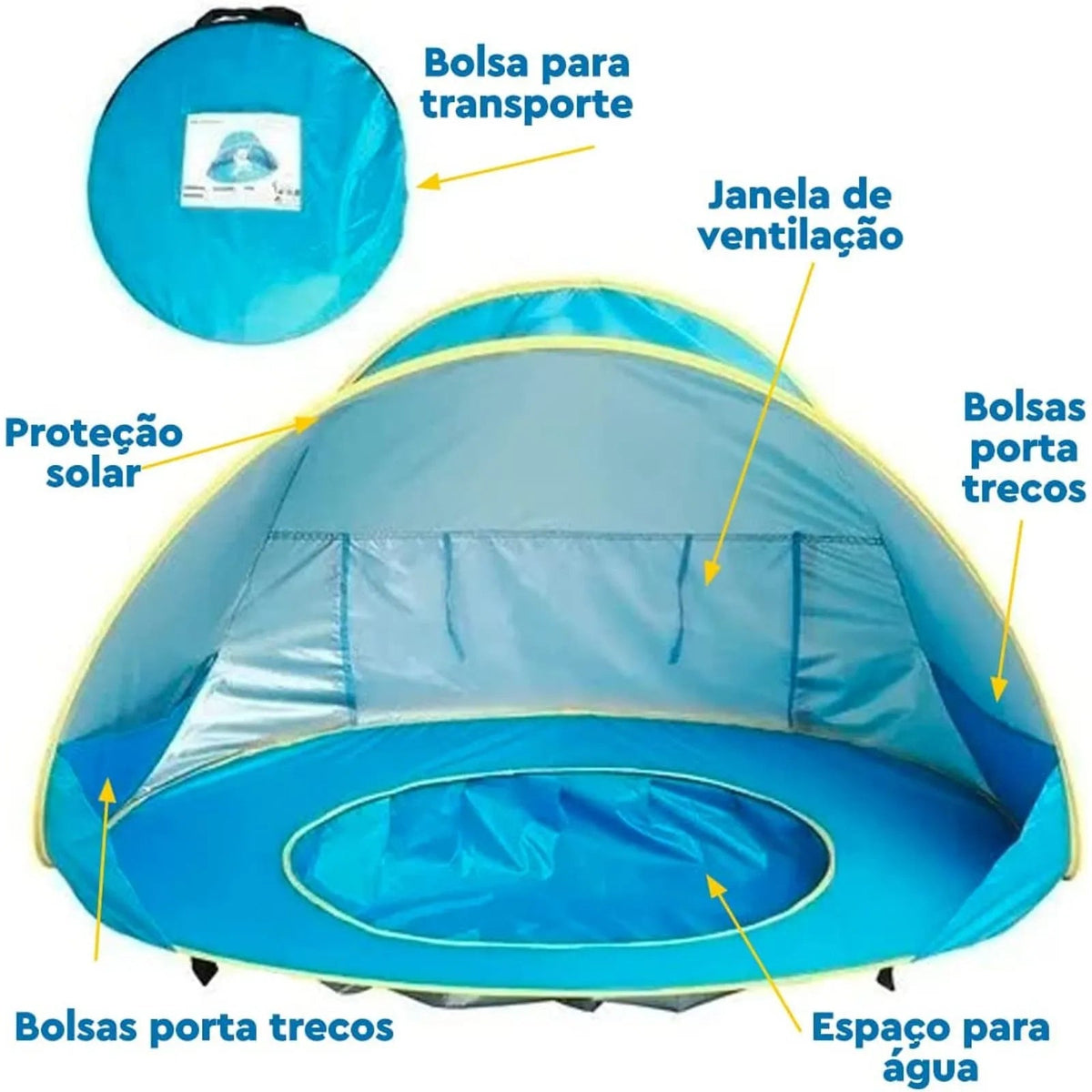 Tenda de Praia para Bebê - Com Proteção UV